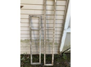 Pair Of Antique Chippy Wood Window Frames