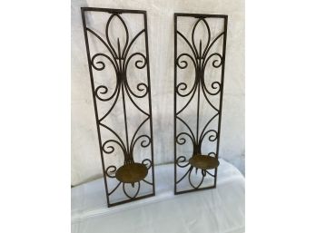 Pair Of Metal  Wall Candle Sconces