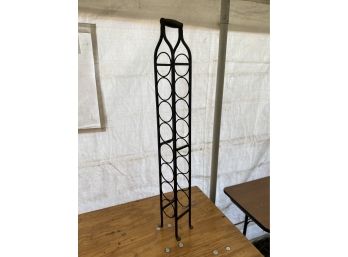 Tall Iron Bottle Holder With Wood Handle