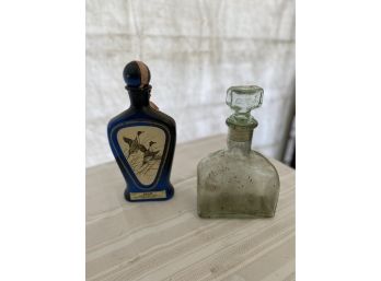 Vintage Pair Of Bottles Decanters