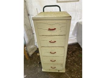 Crackled White Chest Of Drawers