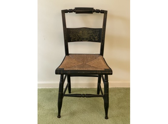 Hitchcock Style Black Stenciled Chair