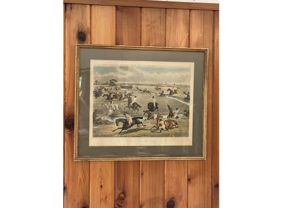 The Grand Military Steeple Chase Near Newmarket, March 24th 1856 Framed