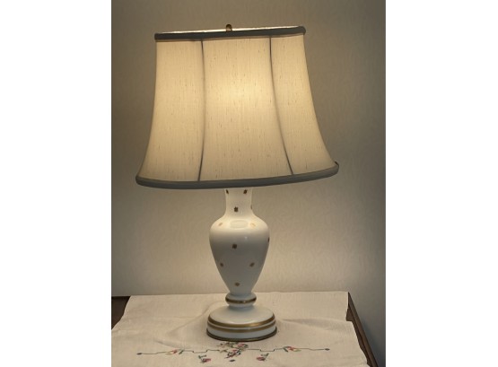 White Lamp With Gold Trim
