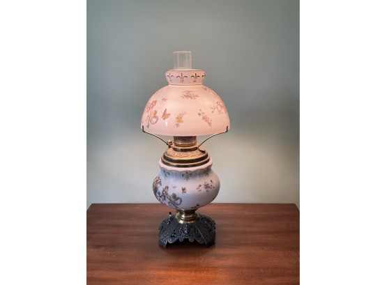 Antique Painted Glass Lamp
