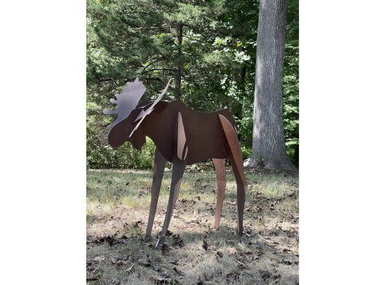 Metal Art Moose Yard Sculpture