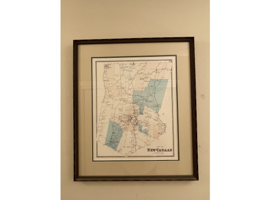 Framed Map Of New Canaan
