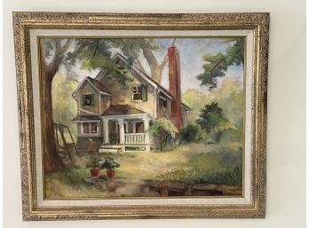Painting Of Country House, Signed Odell 44