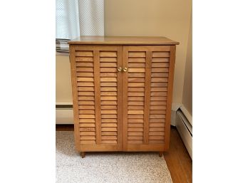 Vintage Open Top Cabinet Chest  With Louvered Doors