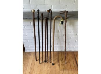 Lot Of 8 Vintage Canes Walking Sticks