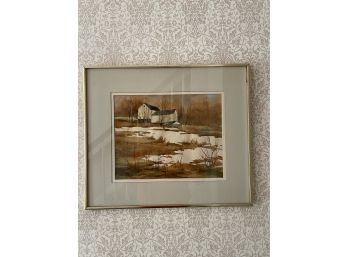 Snow Patches Watercolor Painting Betty Christensen Newtown CT