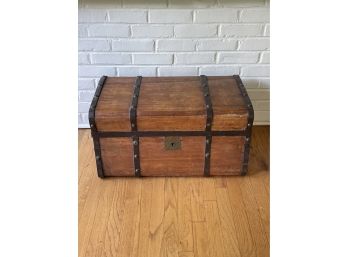Old Chest Trunk With Metal Trim