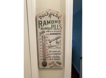 Ramons Pills Vintage Advertising Thermometer Sign