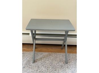 Small Solid Wood Table Painted Gray
