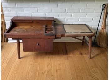 Antique Cobblers Work Bench With Tools
