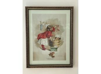 1896 Girl Washes With Ivory Soap By Maud Humphrey Proctor Gamble Lithograph