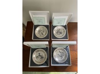 Set Of 4 Sterling Silver James Fenwick Landsdowne Limited Edition Plates -sealed