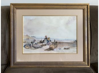 Watercolor Singed B. 1965 - Professionally Framed And Matted
