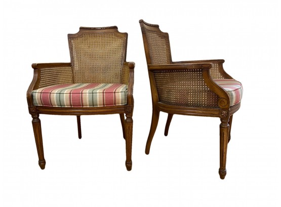 Elegant Antique Caned Arm Chairs