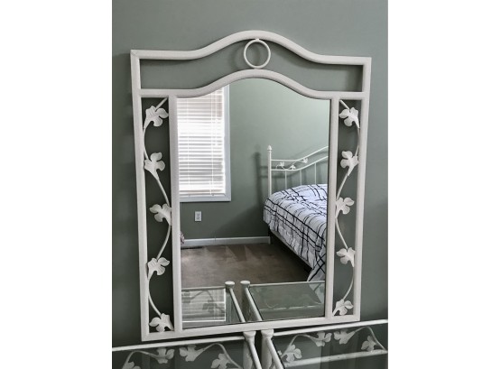 Large Mirror With Leaf Accents