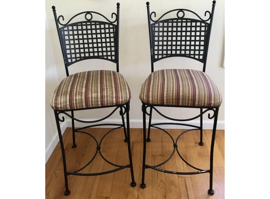 Pair Of PIER ONE Wrought Iron Counter/ Bar Stools Lot#1