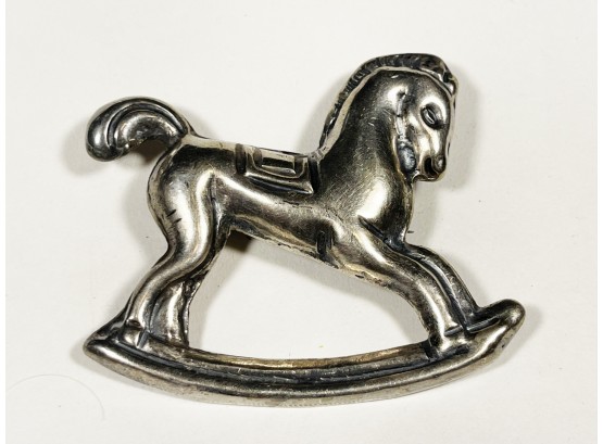 Vintage Mexican Sterling Silver Rocking Horse Brooch