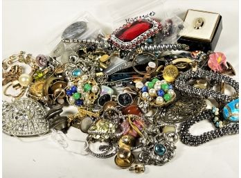 Large Lot Of Costume Jewelry And Parts