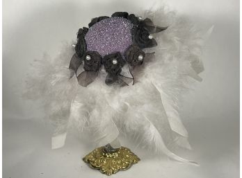 Fancy Feather Doll's Hat On Doll Hat Stand