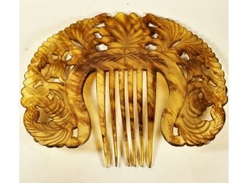 Antique Early Hand Carved Hair Comb Horn