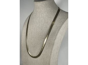 1980s High Quality Gold Tone Wide Chain Necklace Nice Clasp