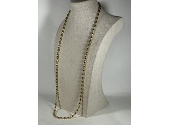 Fine 1980s Gold Tone Signed Napier 28' Long Necklace