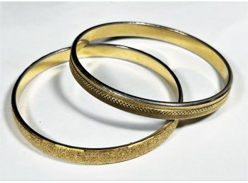 Two 1980s Monet Gold Tone Bangle Bracelet