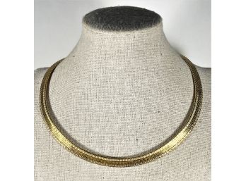 1980s Gold Tone Signed Napier Necklace Choker Nice Clasp