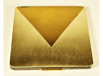 Vintage Art Deco Silver And Gold Tone Square Formed Ladies Compact