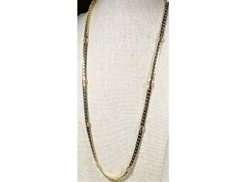 Fine Quality Signed 1980s Trifari Gold Tone Link Necklace 24'