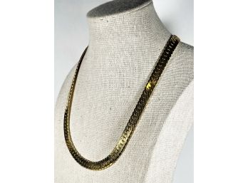 Fine 1980s Gold Tone Napier Wide Link Chain Necklace 18'