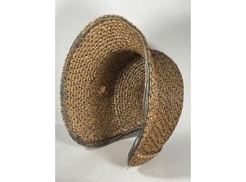Antique Victorian Ladies Woven Brown Bonnet