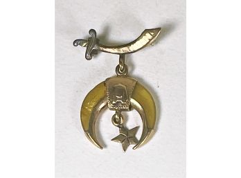 Gold Filled Melha Shriner Pin With Horn Antique
