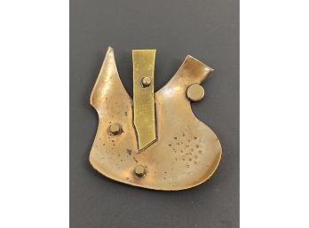 VINTAGE MID CENTURY MODERNIST BRASS COPPER ABSTRACT GUITAR PENDANT