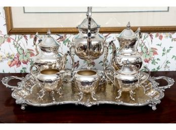 Fabulous Silver On Copper Tea Set