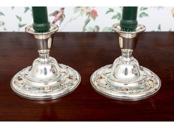 Pair Of International Sterling  Weighted Candlesticks