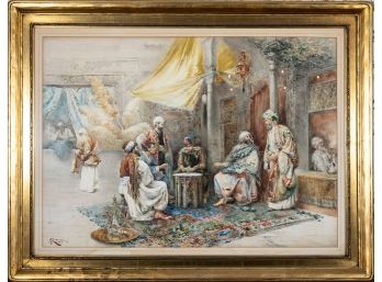 Giovanni Antonio Raggi (19th Century- Italian) Watercolor Framed Art