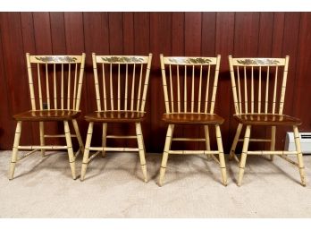 Four Hitchcock  Windsor Chairs