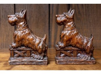 Vintage Scottish Terrier Bookends -a Pair