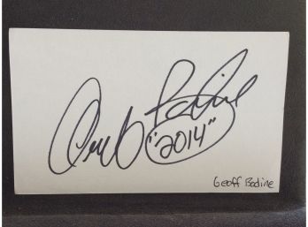 Geoff Bodine Autographed Index Card