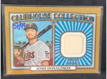 2021 Topps Heritage Clubhouse Collection Josh Donaldson Game Used Bat Relic Card 57/99