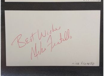 Mike Fratello Autographed Index Card