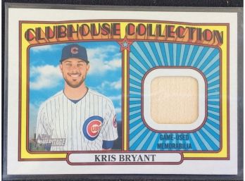 2021 Topps Heritage Clubhouse Collection Kris Bryant Game Used Bat Relic Card