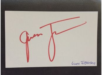 Gwen Jorgensen Autographed Index Card