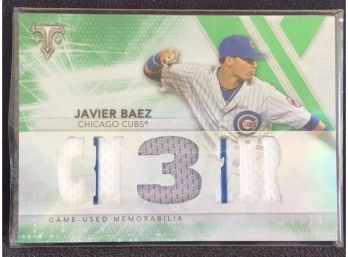 2015 Topps Triple Threads Javier Baez Game Used Jersey Relic Card